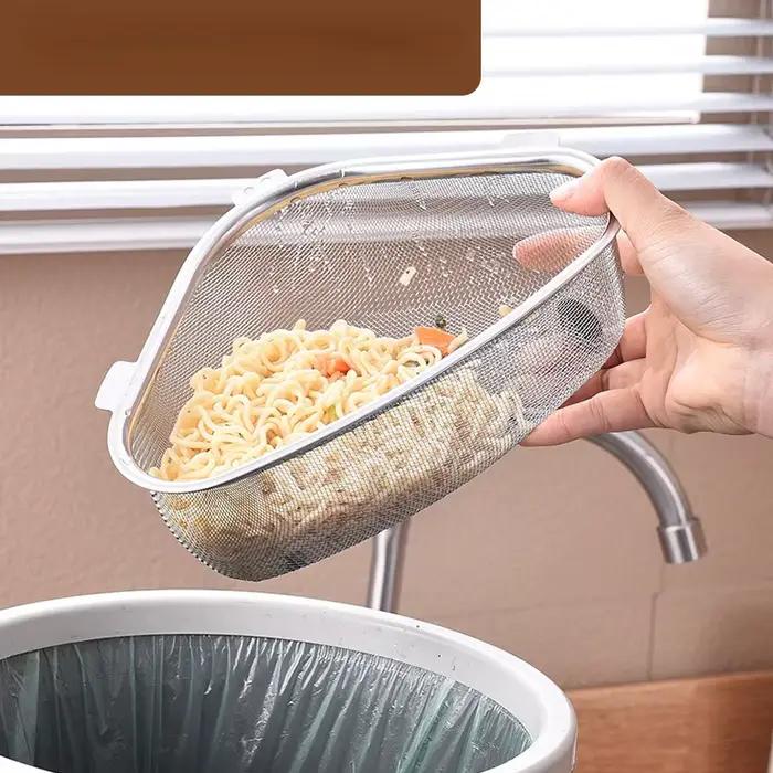 Panier de vidange d'évier de cuisine en acier inoxydable, Triangle pour aliments et légumes, filtre à œufs, organisateur de rangement, étagère de cuisine, égouttoir