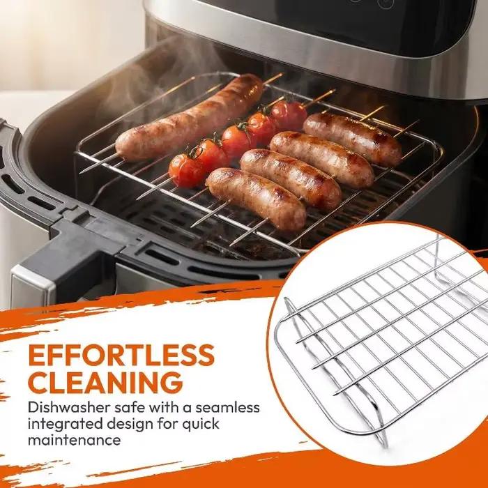 Accessoires pour friteuse à air électrique BBQ, grille double couche en acier inoxydable 430, grille vapeur, grille pour friteuse à air, cuisine, salle à manger et bar