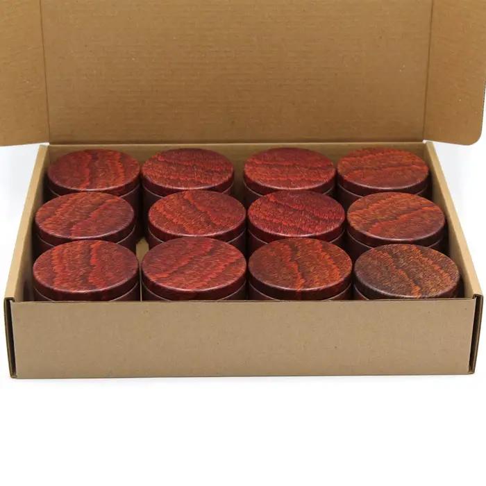 Pots en étain de Grain de bois de poire rouge de 8oz, 12 pièces, avec couvercles, durables et réutilisables pour la fabrication de bougies, le stockage de bijoux et plus encore