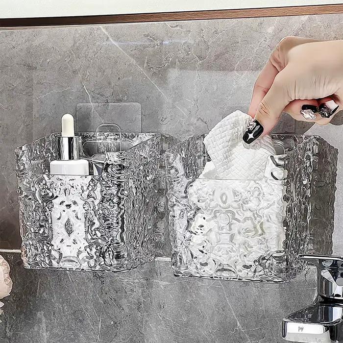 Support de rangement mural léger en acrylique, support organisateur de luxe pour brosse cosmétique, serviette de visage, soins de la peau, support de rangement pour salle de bain