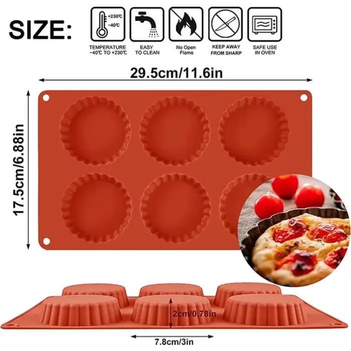 Moule à pâtisserie en Silicone à 6 trous, pour gâteau, tarte au chocolat, Muffin, Dessert, cuisson de gâteaux, Dessert français, nouveau moule en Silicone 2023