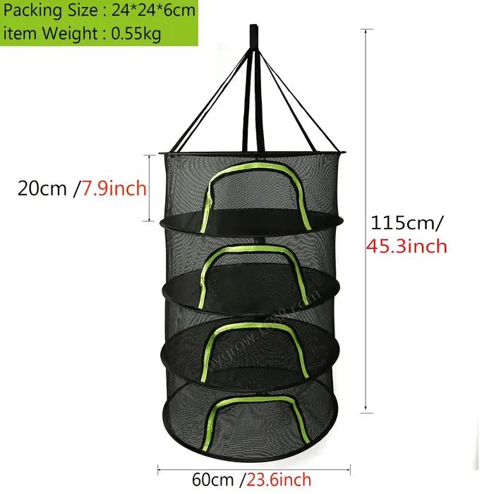 Séchoir pliable pour herbes et légumes, 2 à 8 couches, filet de séchage pour poissons, herbes, panier suspendu avec maille, organisateur pour fleurs, bourgeons et plantes