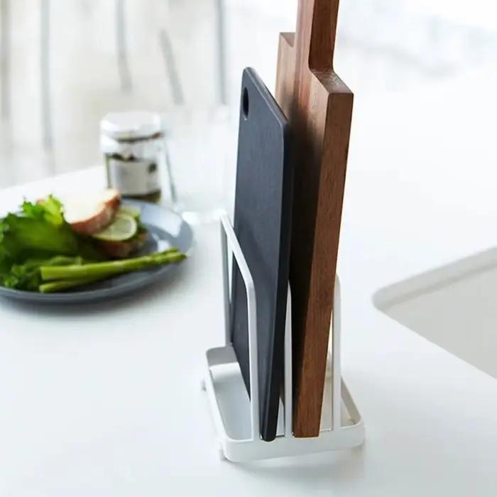 Étagère simple à plusieurs niveaux pour planches à découper, égouttoir vertical de cuisine couleur unie, support de séchage de vaisselle, tri et rangement