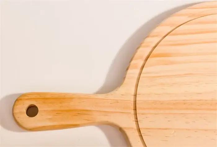 Planche à pizza ronde en bois avec main, 6 à 13 pouces, plateau de pierre à découper, pierre à pizza, ustensiles de cuisson de gâteaux
