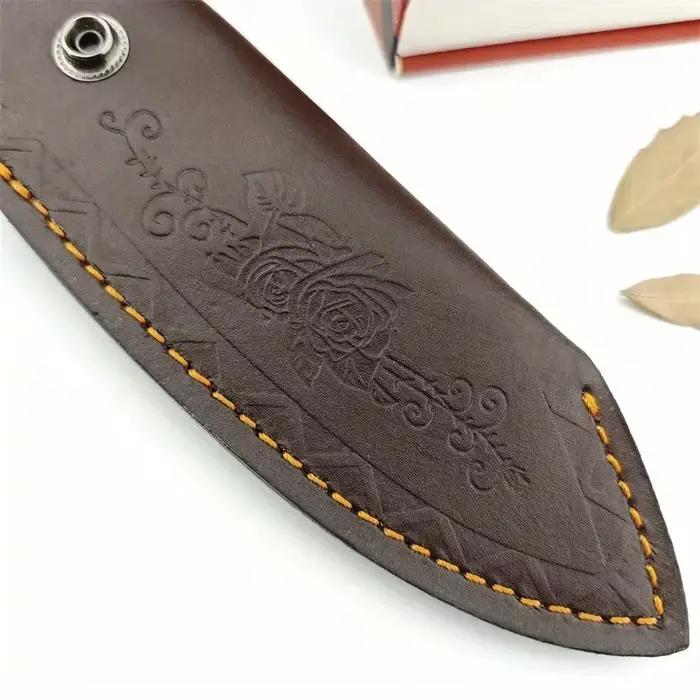 Gaine de couteau en cuir de vache de Style classique Vintage, avec coupe-motif de fleurs, gaine en cuir EDC Portable étanche