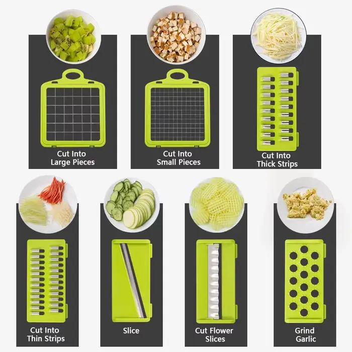 Hachoir à légumes multifonctionnel 14/16 en 1
