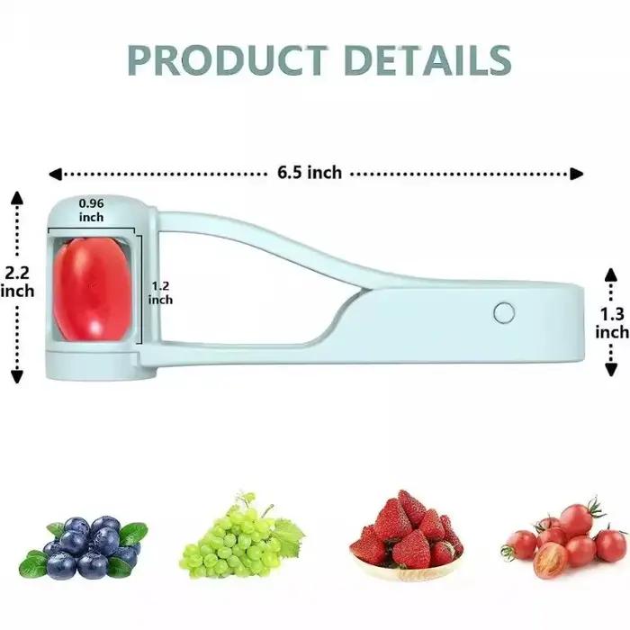 Trancheuse à raisin en acier inoxydable ergonomique pour salades de fruits et préparation de repas pour tout-petits occaions familiales et pique-niques