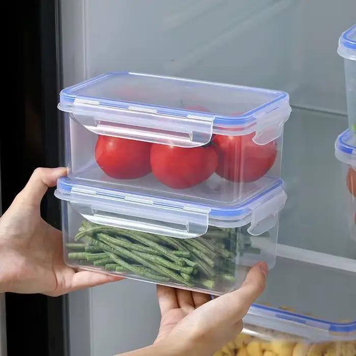 Boîte de rangement des aliments au réfrigérateur avec couvercle en plastique