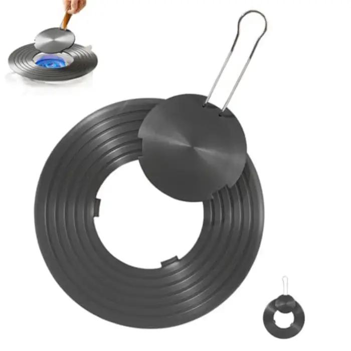 Plaque conductrice de chaleur pour cuisinière à gaz en alliage d'aluminium, 7.08 à 11.8 pouces, poignée amovible, plateau chauffant multifonctionnel