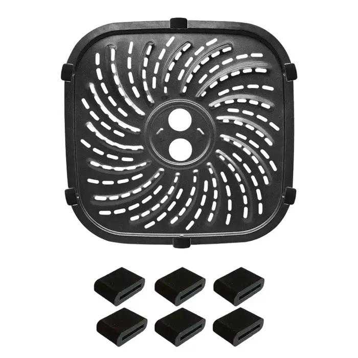 Poêle à griller conçue pour s'adapter à la friteuse à air PowerXL Pro 6 QT avec revêtement émaillé et système de protection des parois internes