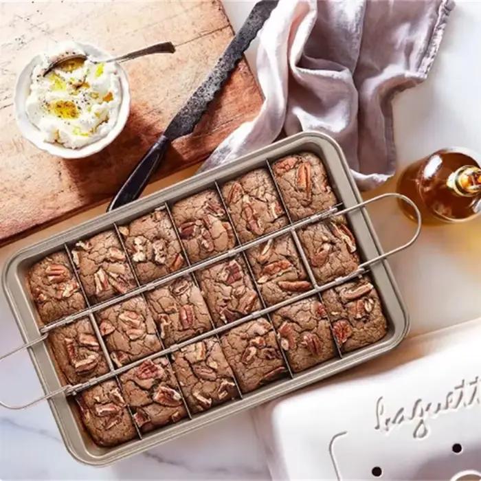 Moule à brownie antiadhésif avec supports de synchronisation
