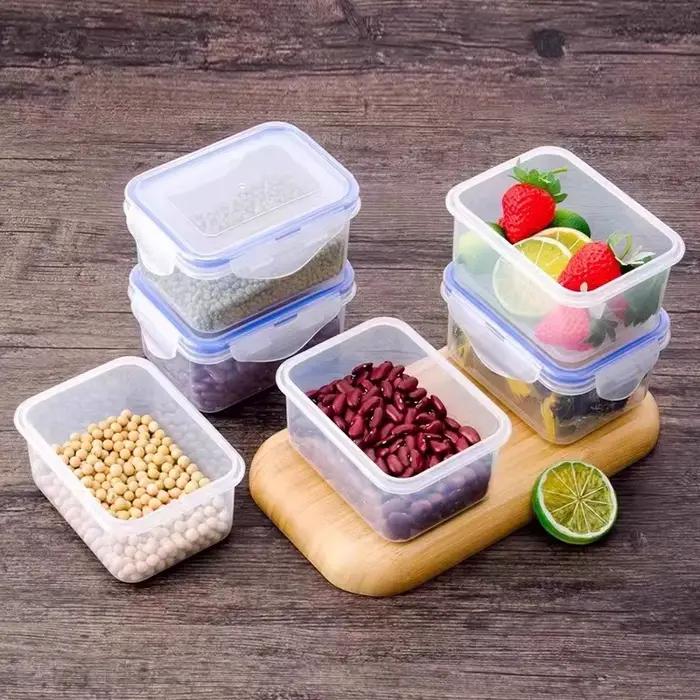 Boîte de rangement des aliments au réfrigérateur avec couvercle en plastique