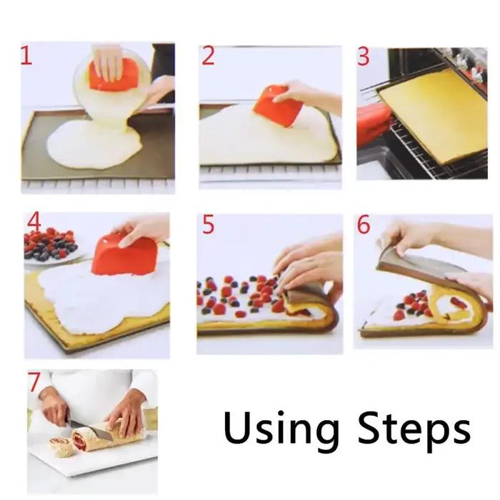 Tapis de cuisson en Silicone, moule à rouleau de gâteau, Macaron suisse, tapis de four antiadhésif, outils de pâtisserie, Gadgets de cuisine, accessoires