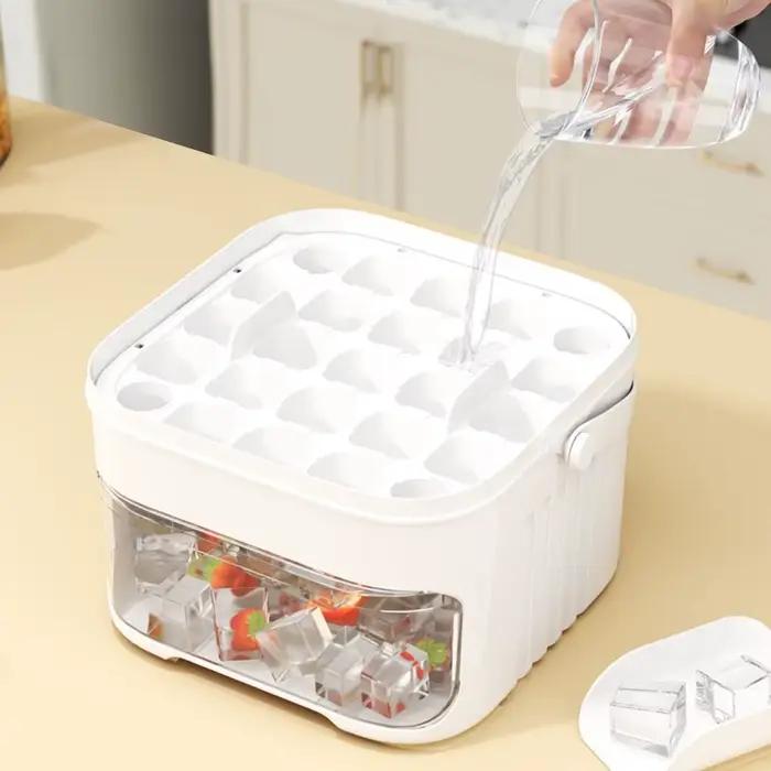 Réfrigérateur domestique à 50 cubes, stockage de glace, boîte à glace, machine à glaçons avec capuchon de presse facile, machine à glaçons Double couche