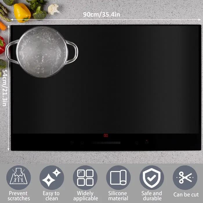 Tapis de protection de plaque de cuisson à Induction, en Silicone, pour table de cuisson à Induction, antiadhésif, résistant à la chaleur, couverture de comptoir de cuisine