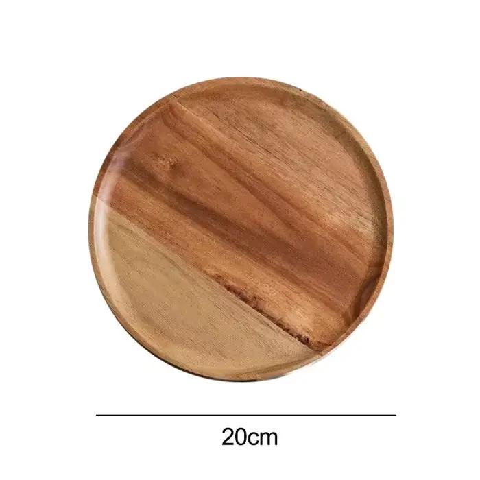 Nouvelle Assiette Ronde en Bois DIY 2026 de 15/20/25 cm pour le Thé, la Table, les Snacks, le Pain et les Fruits Secs