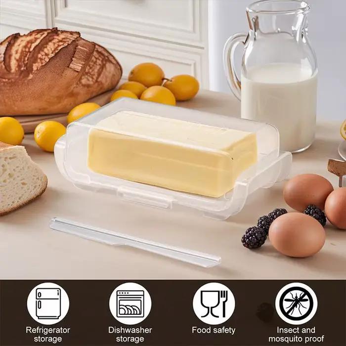 Plat à beurre hermétique avec spatule, boîte à beurre scellée peu encombrante, boîte de rangement de fromage pour étagère de porte de réfrigérateur