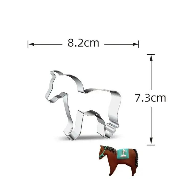6 pièces Biscuits en acier inoxydable Coudons dessin animé Moules gâteau cow-boy cheval blanc haute qualité