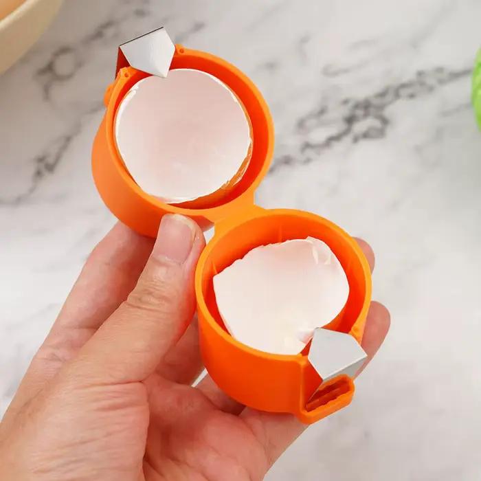 Ouvre-coquille d'œuf en plastique et acier, outil de cuisson de cuisine, éplucheur d'œufs domestique, outil de séparation d'œufs pour œufs bruts 1/3 pièces