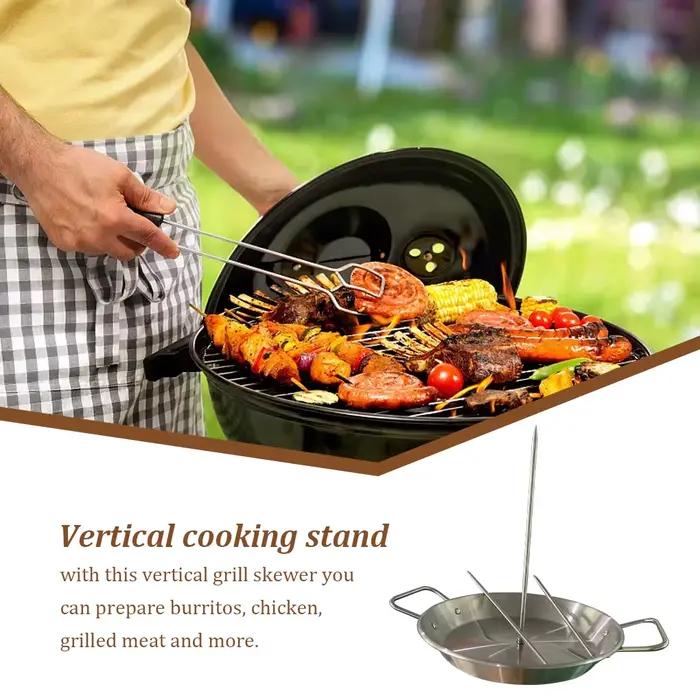 Modules Vertical en Acier Inoxydable pour Barbecue, Poêle à Rôtir Jetable, Rôtissoire T1 pour Jardin Extérieur