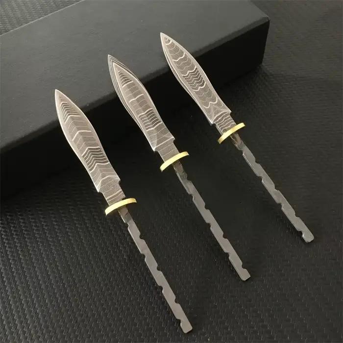 Couteau à aiguille à thé à motif en acier damas Semi-fini, billets pour bricolage, coupe-thé Puer et couteau à thé foncé, banque