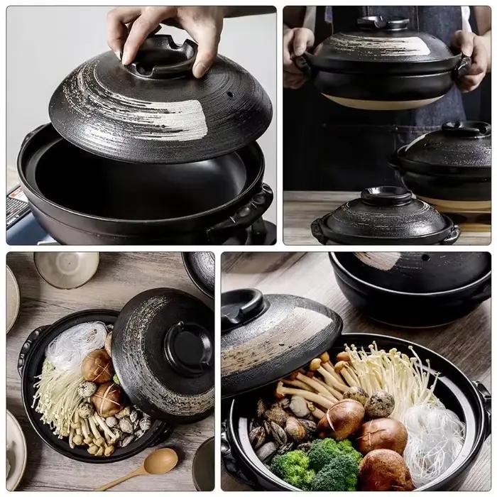 Casserole en céramique émaillée pour cuisinière à induction grande capacité cuisine ragoût soupe ustensile de cuisine occassionnels