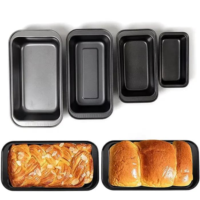 LMETJMA poêle à pain antiadhésive en acier au carbone poêle à pain grillé étain cuisine rectangulaire ustensiles de cuisson pour brownies pain de viande JT233