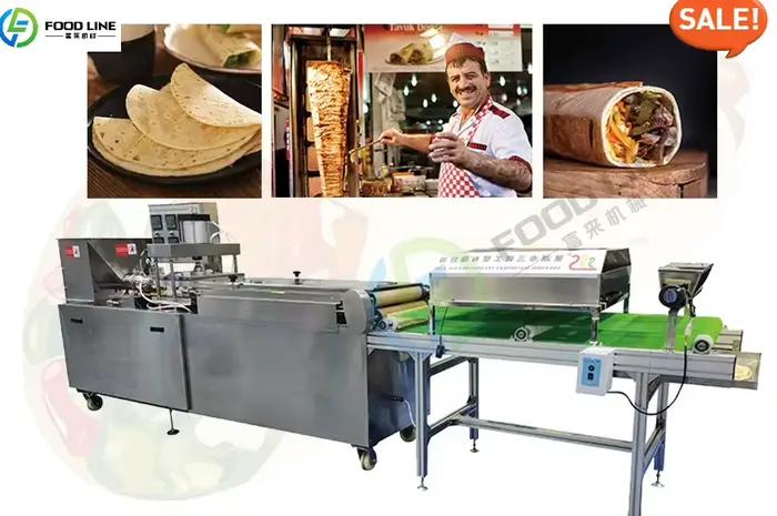 Machine à fabriquer des tortillas mexicaines, pitas et crêpes industrielle à haute efficacité pour les restaurants et boulangeries occasions spéciales