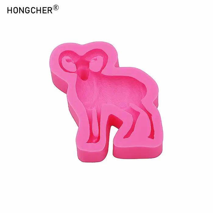 Moule en silicone pour décorations de gâteaux et desserts en forme d'animaux sauvages (chèvre