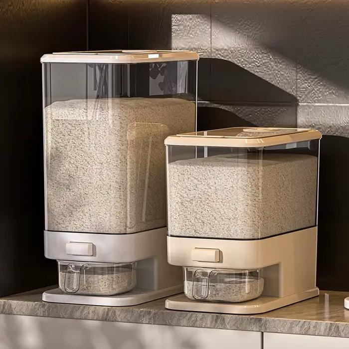 Boîte de stockage de farine de riz pressée de grande capacité, réservoir hermétique de qualité alimentaire, anti-insectes et anti-humidité pour la maison