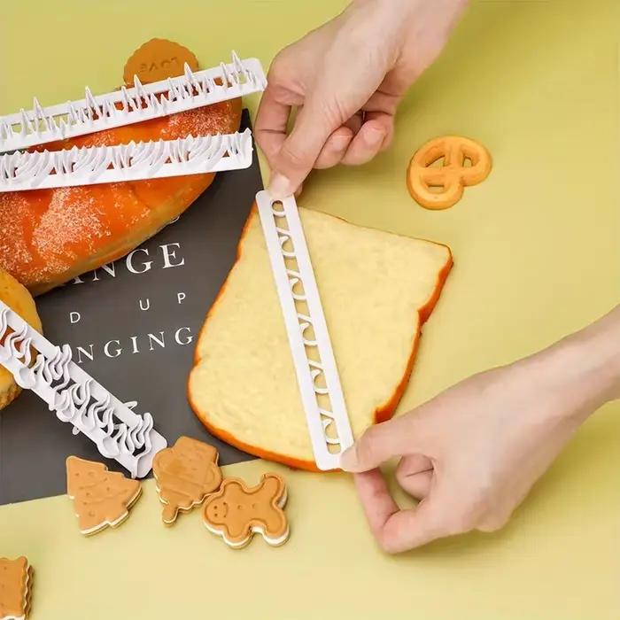 4 pièces/ensemble emporte-pièces à biscuits Fondant pâtisseries vagues d'herbe feu glace forme gâteau autour décor