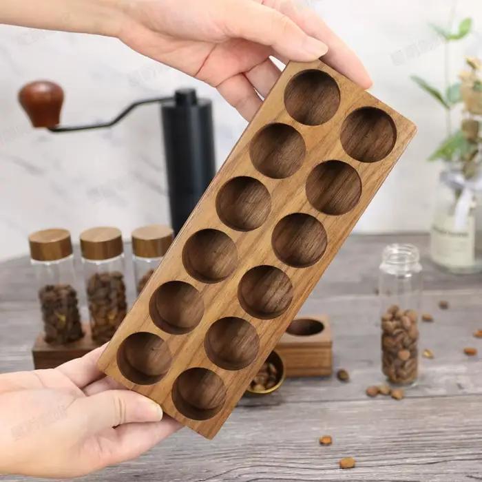 Petite bouteille en verre scellée en bois de hêtre, stockage de grains de café, album, base poreuse, affichage créatif Mars, accessoires précieux