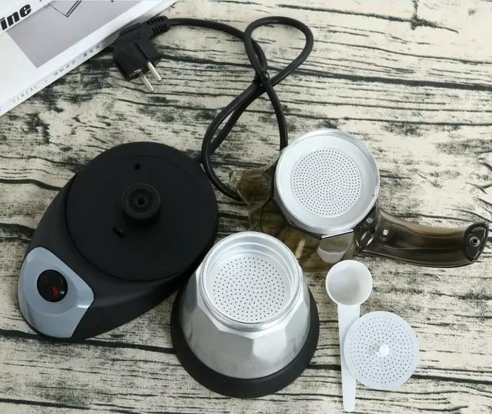 220V 480W 3 tasses électrique thé cafetière Pot Cafetera Machine moka amovible café cuisine outil bureau à domicile