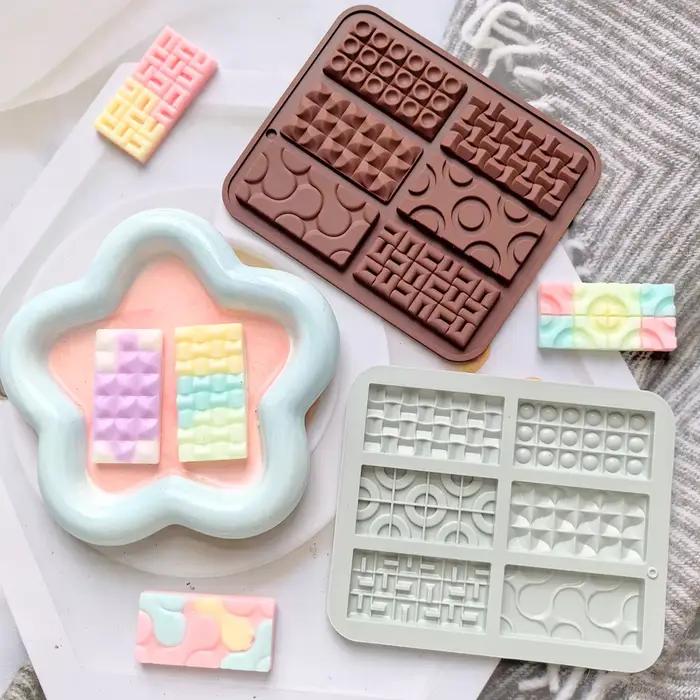 1 mini moule créatif en silicone pour cuisson de cercle Euler, adapté au chocolat, aux bonbons, aux biscuits, aux bacs à glaçons (6 chambres)