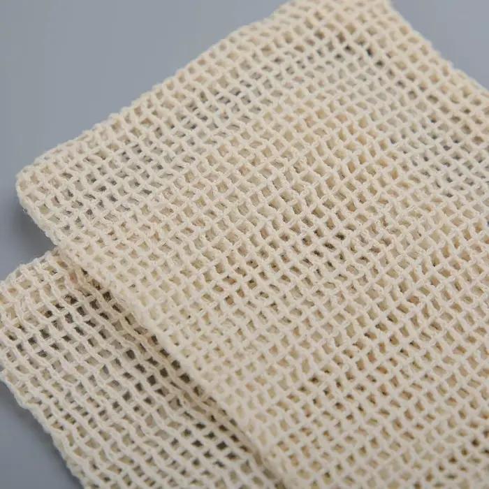 Pochette en maille pour savon en coton naturel accessoire de bain pour homme et femme nettoyage du corps soins de la peau durable et écologique