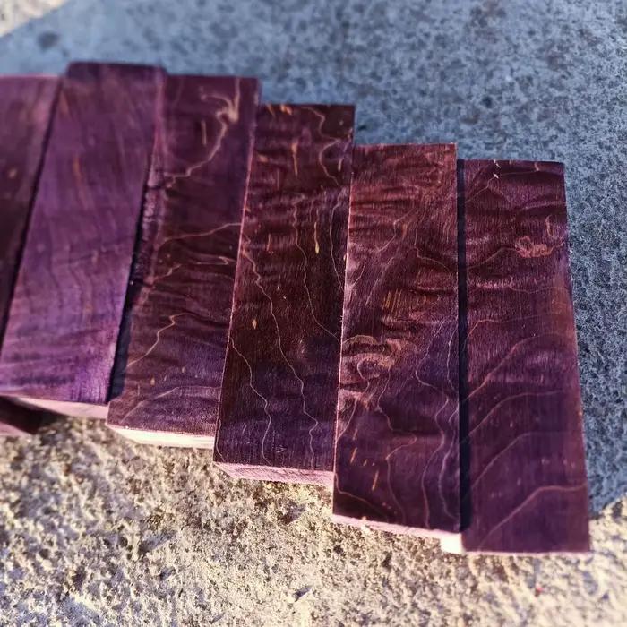 Couteau en bois d'érable violet 12x3.5x3.5cm, matière première solide, couteau de cuisine en bois sur mesure, manche de stylo