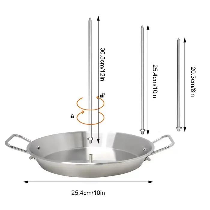 Modules Vertical en Acier Inoxydable pour Barbecue, Poêle à Rôtir Jetable, Rôtissoire T1 pour Jardin Extérieur