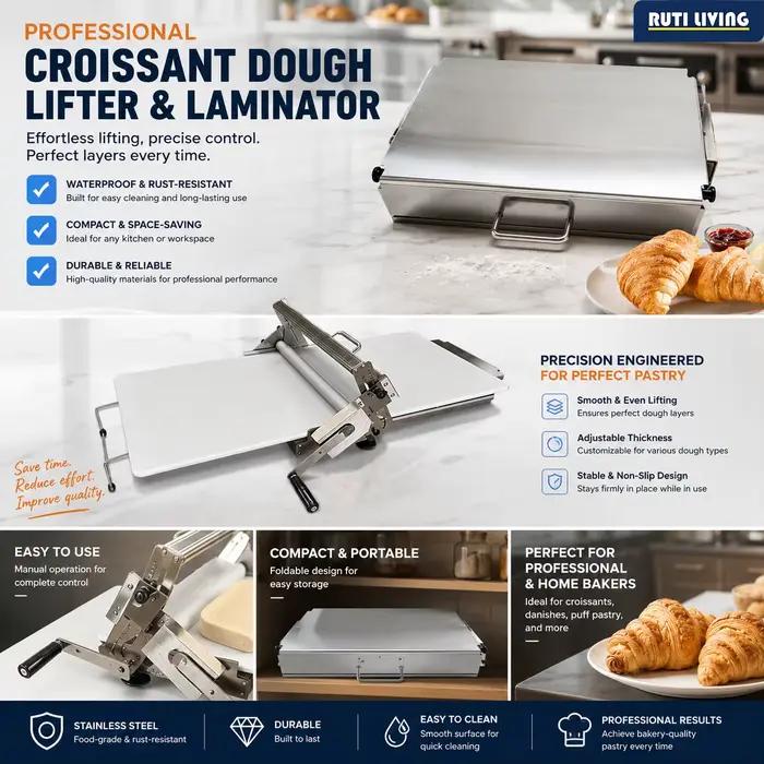 Machine à pâte feuilletée manuelle à manivelle