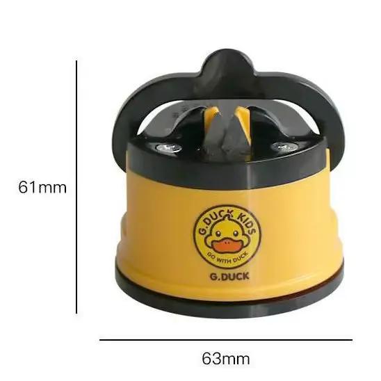 Petite pierre à aiguiser multifonctionnelle pour couteaux, artefact en résine jaune, ventouse de cuisine simple et rapide