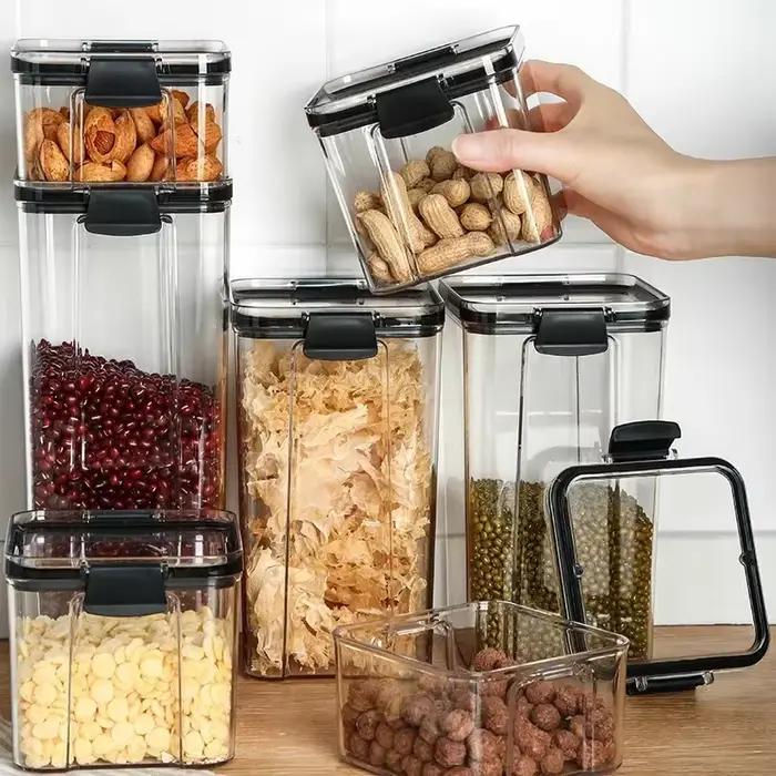 Conteneur de stockage des aliments de 460/700/1300/1800 ML, boîtes scellées en plastique, boîte de rangement de cuisine, boîtes alimentaires transparentes, réservoirs de stockage