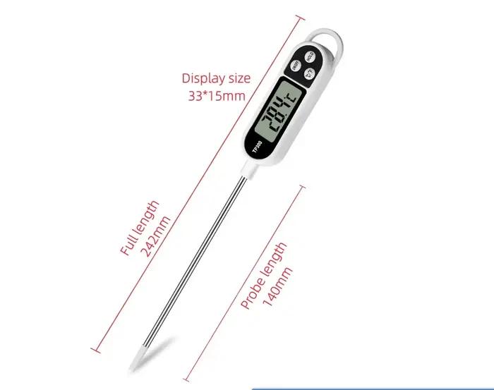 Thermomètre numérique TP300 pour la cuisson de la viande, précision ±1°C/±1°F, plage de température -50°C à +300°C, acier inoxydable 304 et plastique ABS, idéal pour les barbecues et soirées gastronomiques