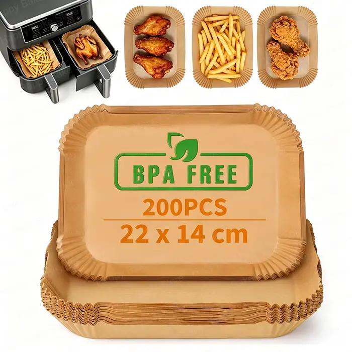 Papiers de cuisson jetables pour friteuse à air, compatibles avec les friteuses à air double zone Ninja AF300EU, AF400EU (7,5–9,5 L) et autres friteuses à air double zone