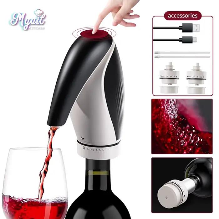 Distributeur de vin électrique avec bouchon, conservateur, oxygénateur de vin, aérateur, verseuses à une touche, aération