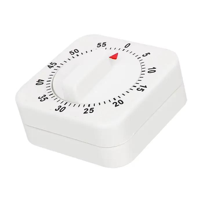 Minuterie de cuisine de 60 Minutes, compte à rebours, rappel d'alarme, outils de cuisine, minuterie mécanique, carré blanc