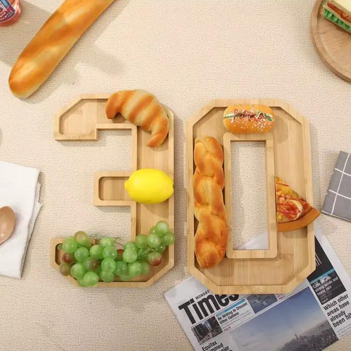 Grande plaque à chiffres en bois à remplir, pratique, pour servir, décoratif, pour anniversaire de bébé
