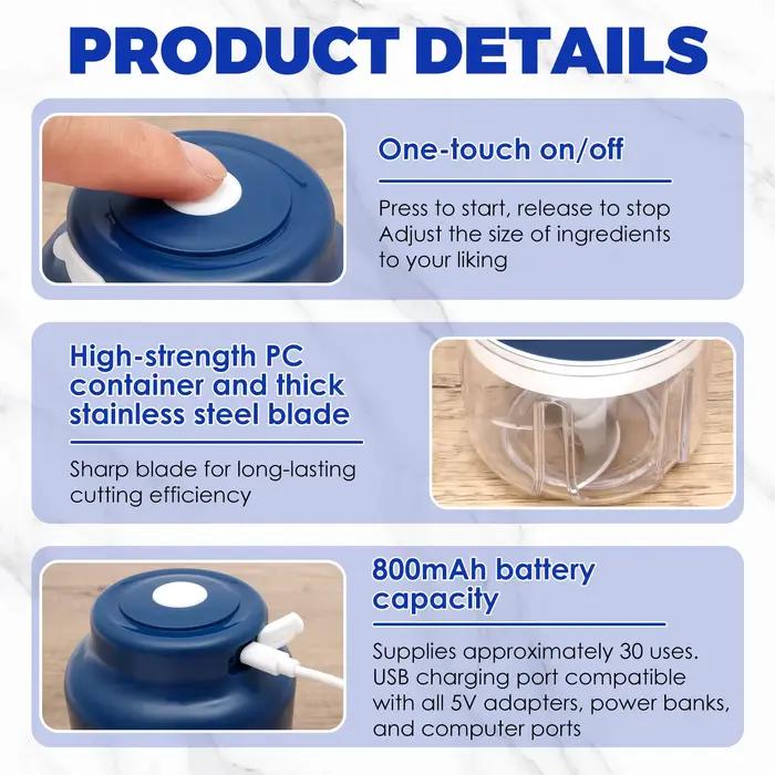 Mini hachoir à ail électrique 250/320 ML