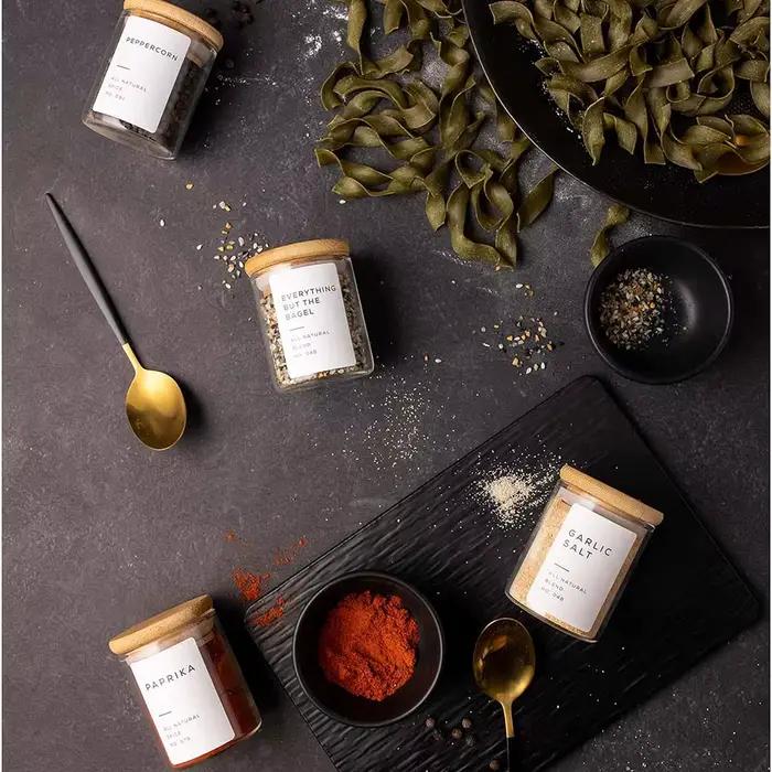 Ensemble de Bocaux en Verre à Épices à Intervalles de 2.5oz, Boîtes de Stockage des citrouille pour la Cuisine à Domicile, Épices, Herbes, Assaisonnement, Thé, Sucre, Sel