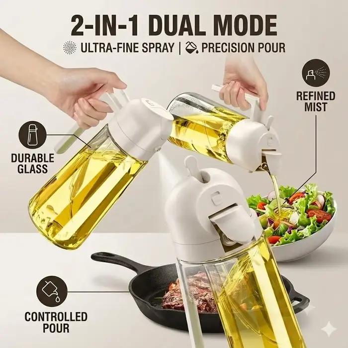 Bouteille Distributrice d'Huile d'Olive 2-en-1