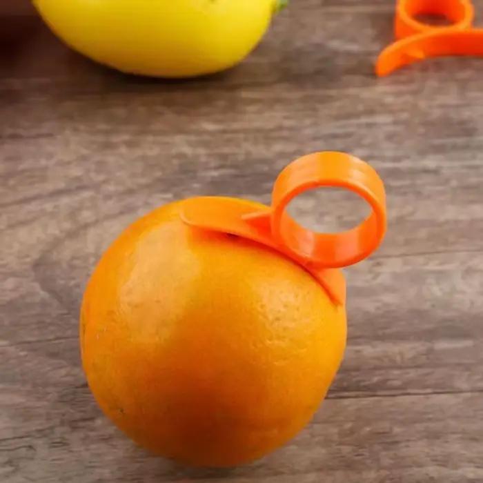 Éplucheur d'agrumes Orange, outil de cuisine, trancheur de fruits en plastique, éplucheur 5 pièces