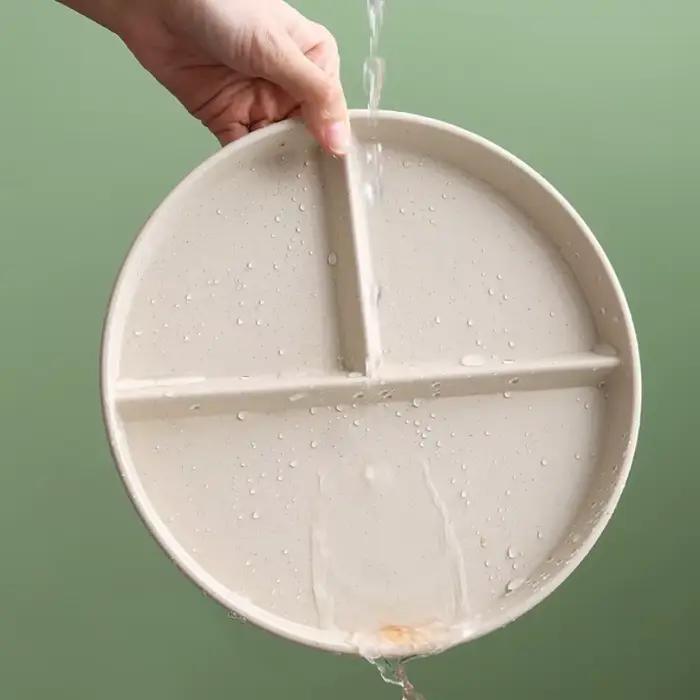 Assiette de petit-déjeuner divisée en 3 compartiments